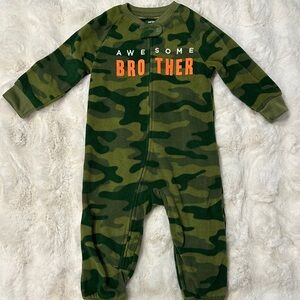 Carter's Green Camo 'Awesome Brother' Footie | Size 12 Months